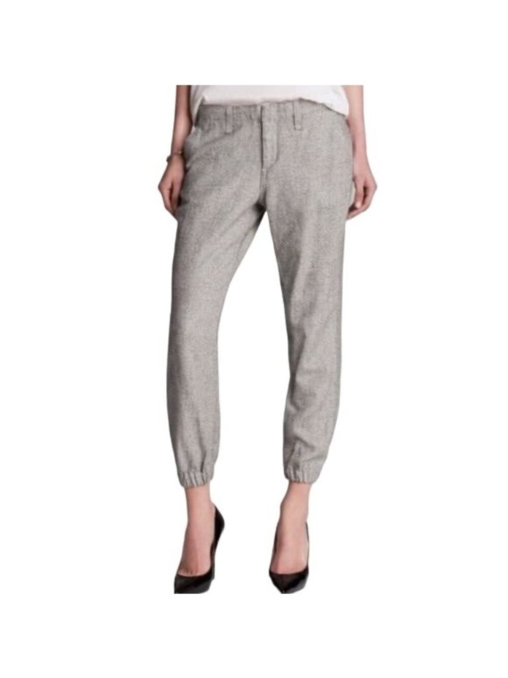Rag & Bone Womens Speckled Gray Woven Cotton Jogger Pants Size 24